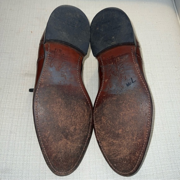 Hanover MasterFlex Cognac Cap Toe Oxfords Men’s Size 10 D/B Vintage GC - Picture 9 of 12
